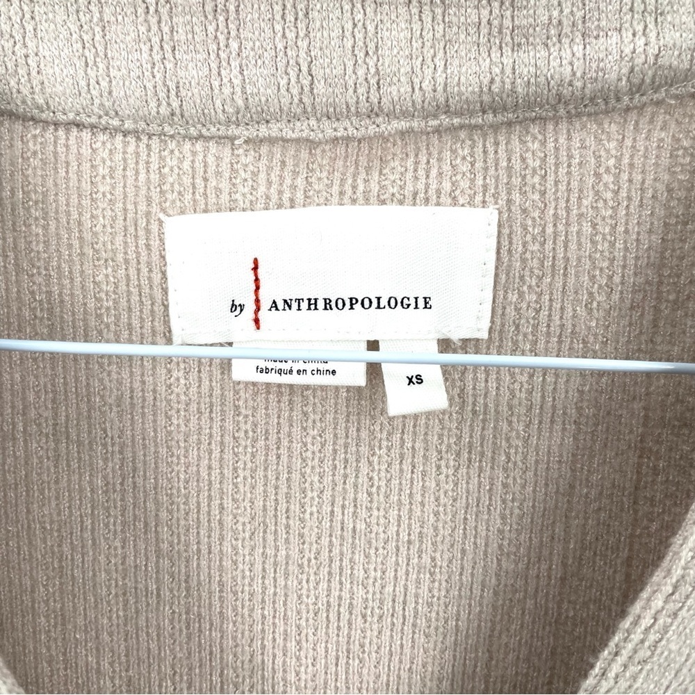 Anthropologie Puff Sleeve Snap Button Cardigan Sweater Top - Picture 5 of 8